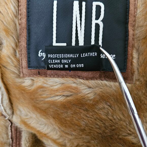 LNR La Nouvelle Rennaissance Penny Lane Brown Suede Faux Fur Button Coat Sz M - Picture 6 of 16